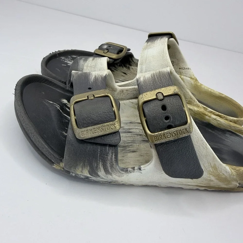 Size 12C Birkenstock Arizona Essential EVA Girls Boys Sandals  Active Gold White